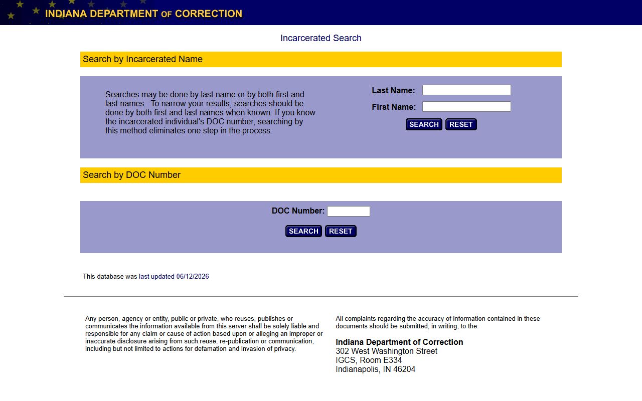 Putnam County inmate population IDOC offender locator search