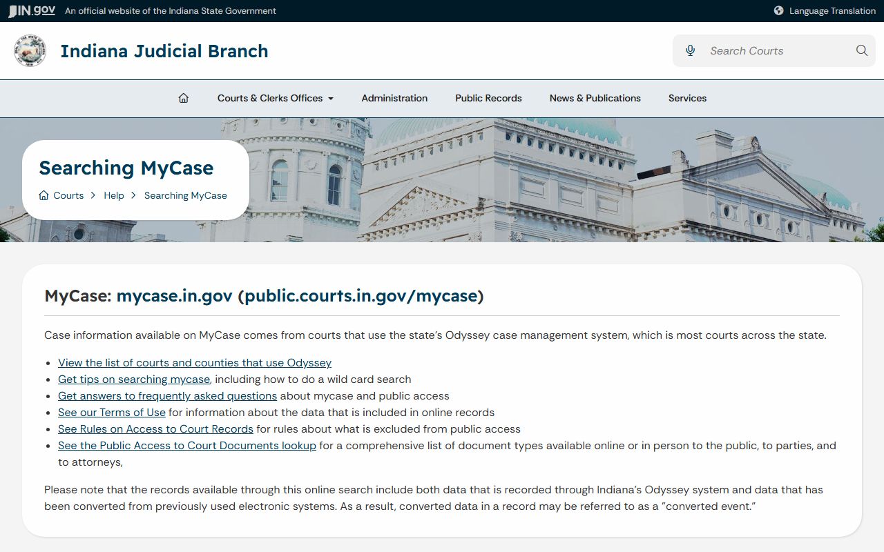 Putnam County court records after jail arrest MyCase public access help